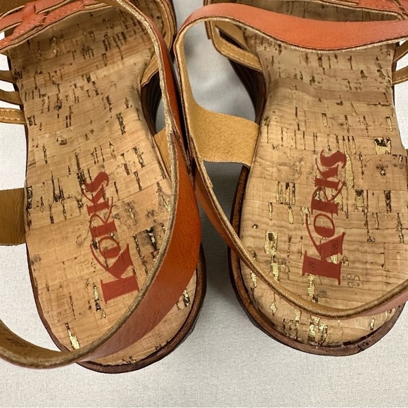 Korks Marley Wedge Heel Sandal Orange 8 - Picture 9 of 12